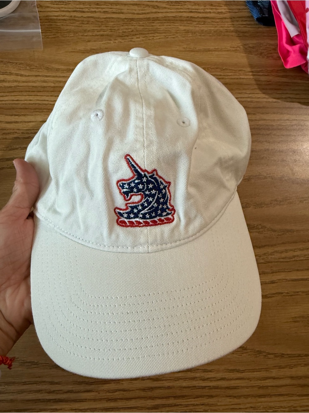 Adidas Boston Marathon Baseball Cap with American Flag Unicorn Patch